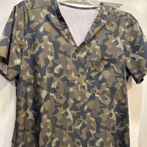 Camo Fig Scrub Top